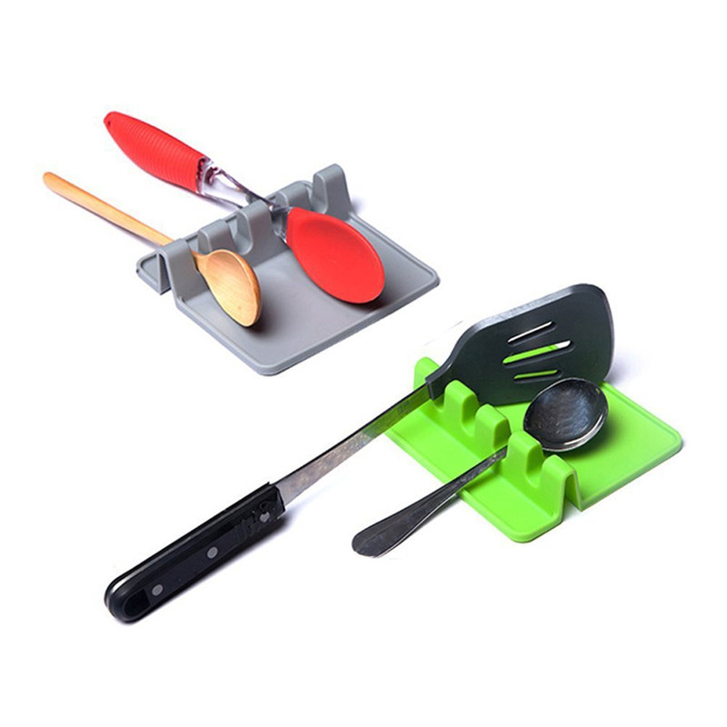 Flexible Food-grade Utensil Spatula Holder Kitchen Accessories Silicone Spoon Rest