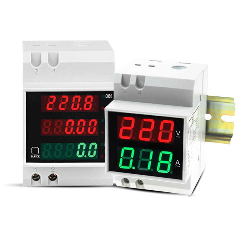 DIN rail Многофункциональный измеритель D52-2042 D52-2047 цифровой преобразователь напряжения тока коэффициент мощности энергии метр AC80-300V 100A вольтметр