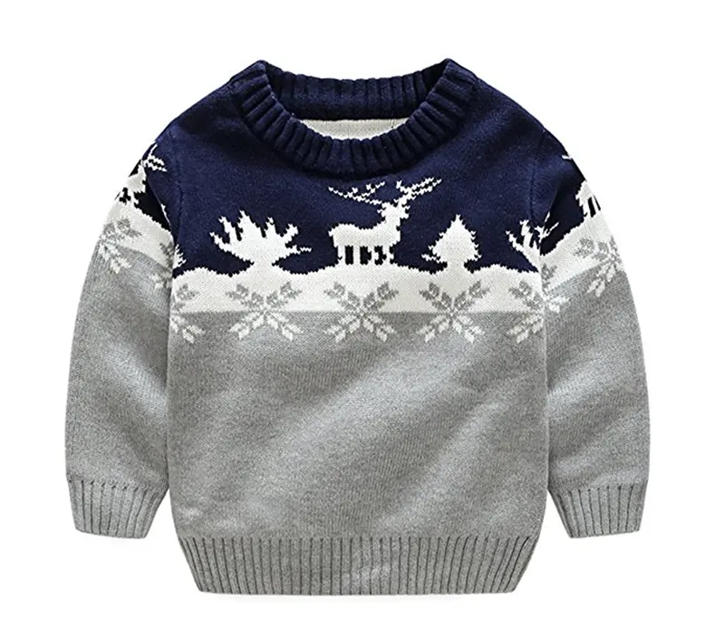 P18A90HX KIDS wear snowflake reindeer boys and girls christmas sweater