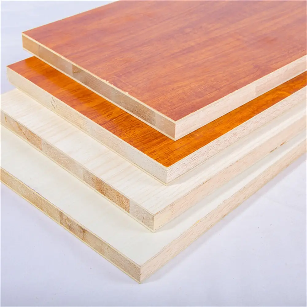 Pine Paulownia Poplar Fir Wood Cored Melamine Paper Faced Block Board