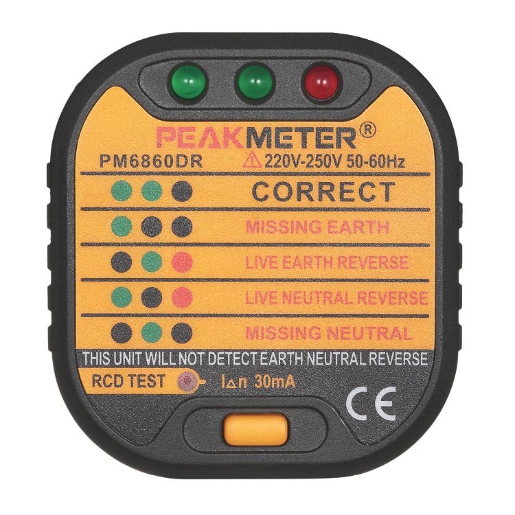 Высокое качество PM6860 GFCI RCD розетка 110/230 В тестер розетки