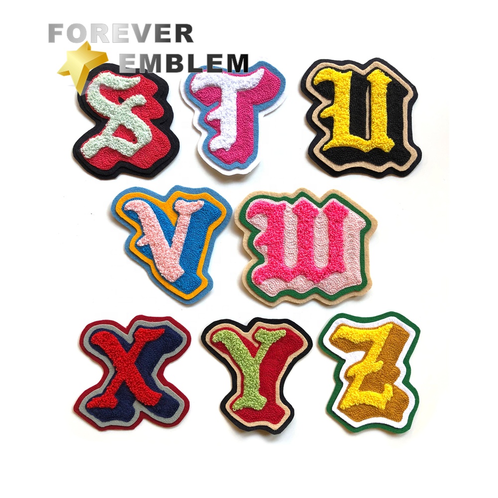 Custom Towelling Embroidery Patch Letters Chenille Patches