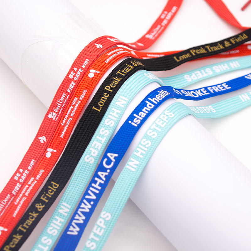 3/8'' Flat cheap tubular polyester material custom logo sneaker shoelaces