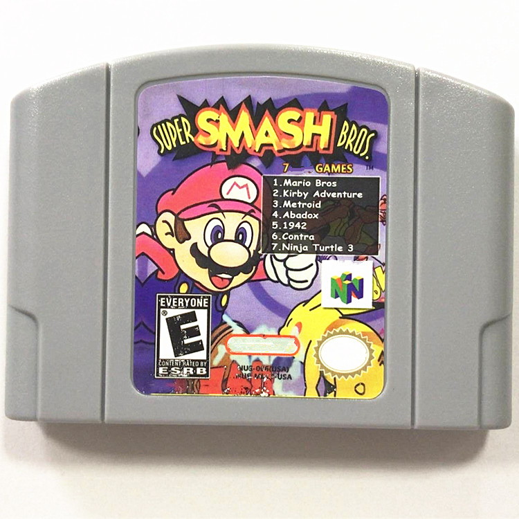 Английская версия супер Smash Bros N64 нескольких карт 7 в 1