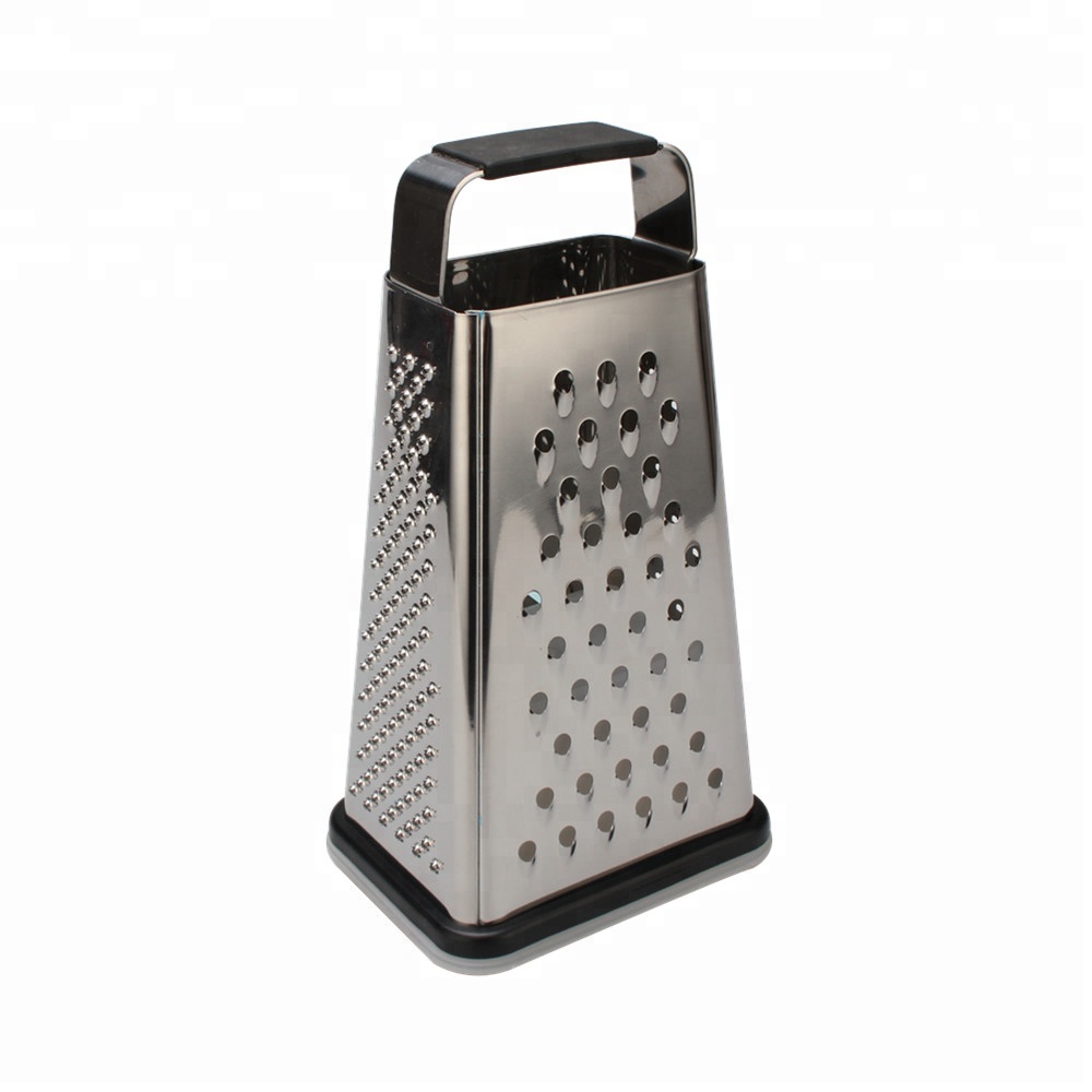 Box Grater, 4-Sided Stainless Steel Large 10-inch Grater for Parmesan Cheese, Ginger, Vegetables