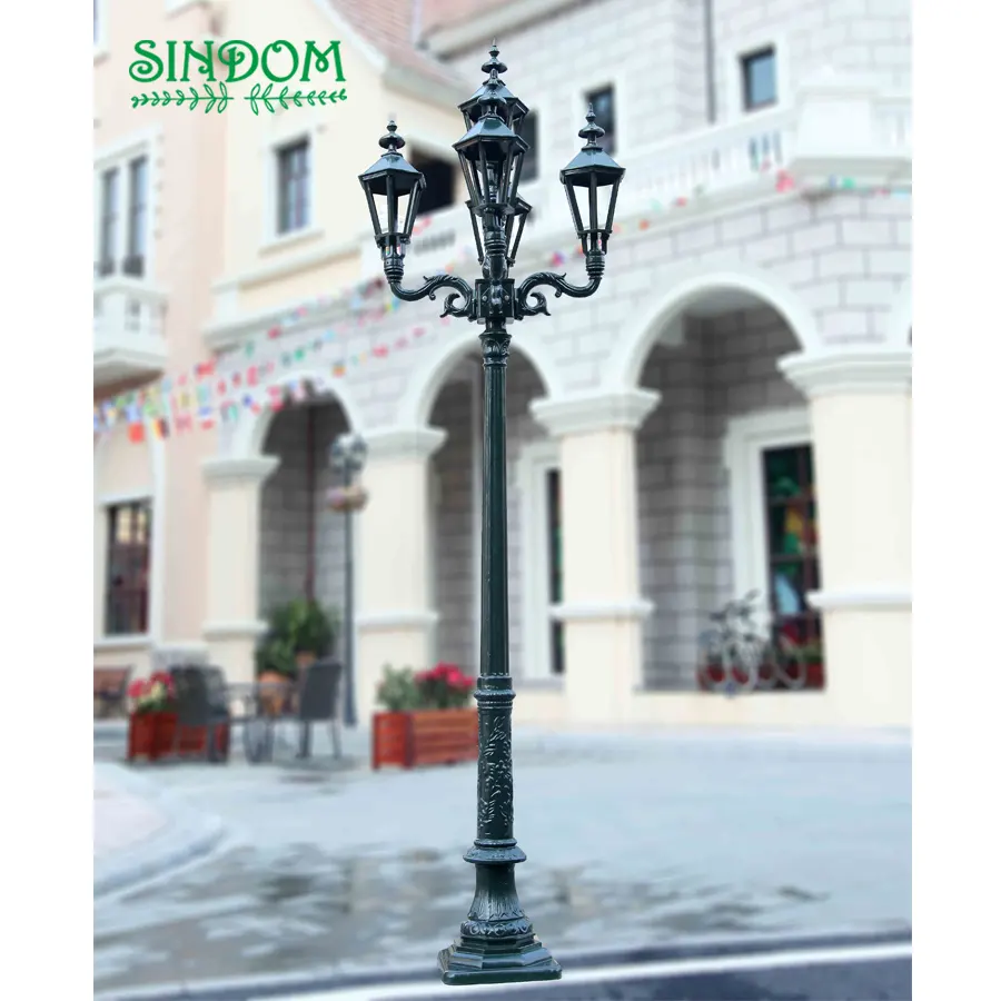 Lamp Street Light Sindom Hot Selling Antique Outdoor Metal Led Street Garden Pole Light For Lighting