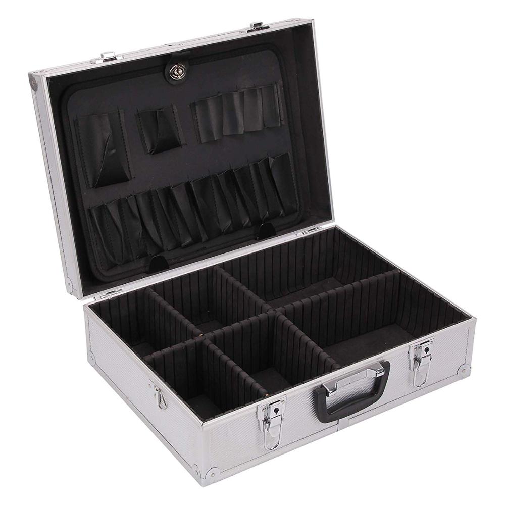 Tattoo Kit Carrying Case silver aluminum case Lockable Storage Box 2 Combination Locks