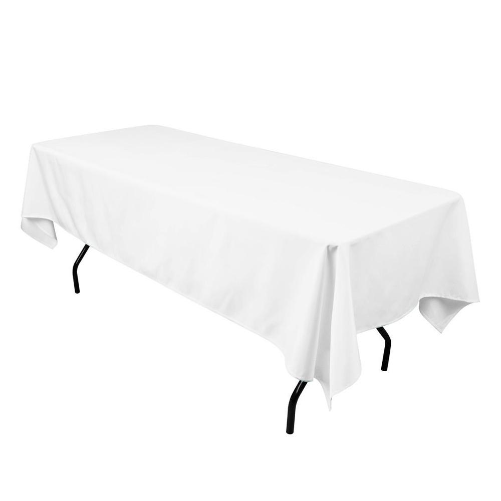 Прямоугольная скатерть, 60x120 дюйма, белая прямоугольная скатерть для стола 8 футов, моющаяся скатерть из полиэстера, белая скатерть