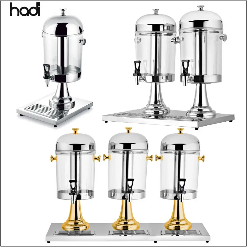 Guangzhou cheap wholesale restaurant silver and gold hadi saft hadi juice dispenser drink beverage dispenser stainless catering