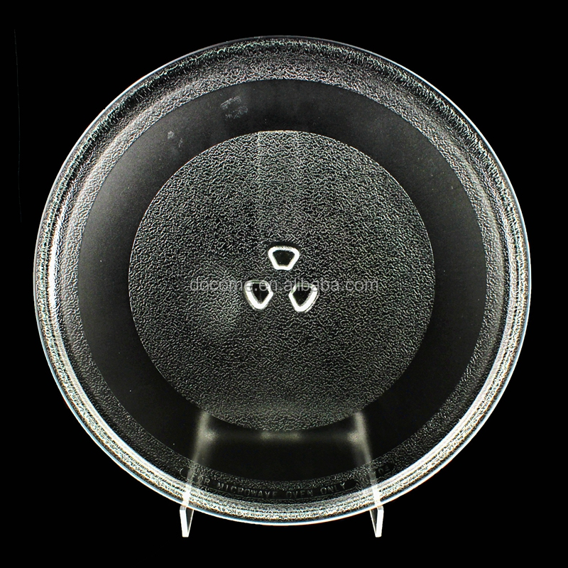 340mm 1150g Pyrex Glass Turntable Tray with 3 Prongs Heat Resistant Glass Plate for Microwave Ovens