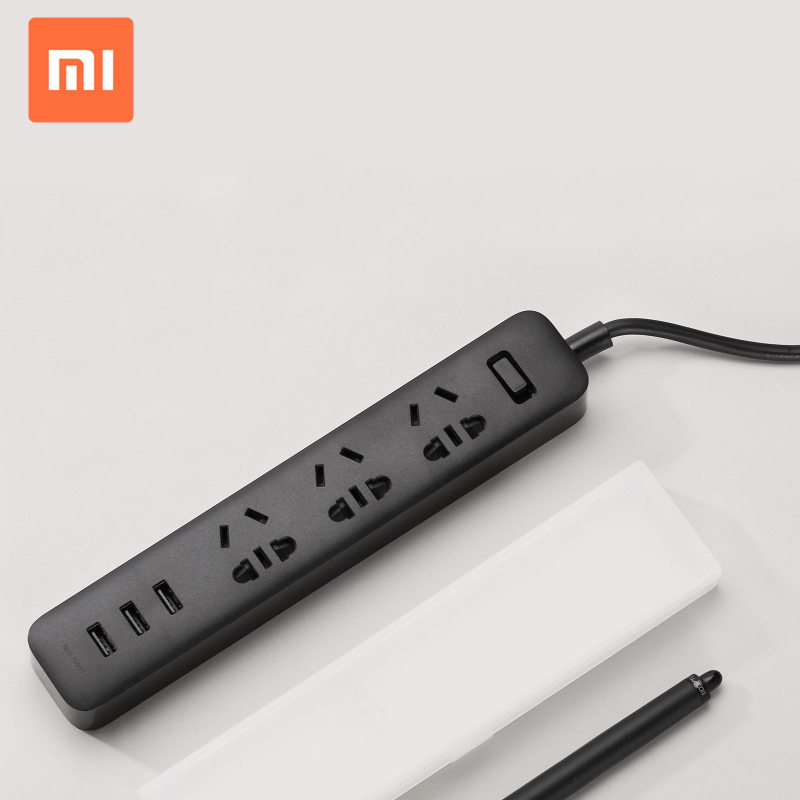 100% оригинальная розетка для Xiaomi с 3 USB-портами, стандартный удлинитель, штепсельная Вилка для Xiaomi, патч-панель, удлинитель