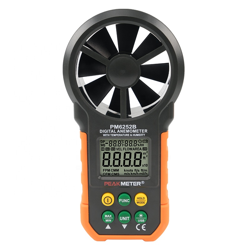 Цифровой анемометр PM6252B / MS6252B anemometro oem anemometro usb anemometro Digital с влажностью и температурой