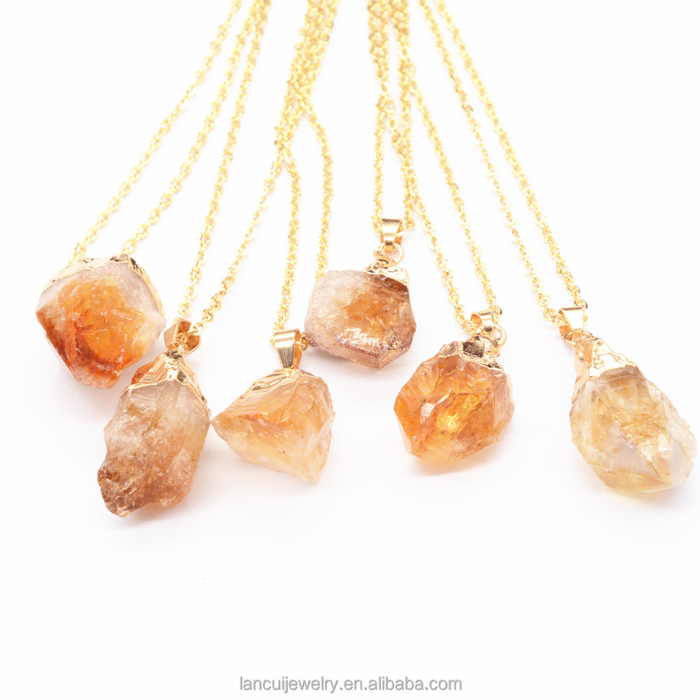 Druzy Stone Quartz Gold Necklace Jewelry Pendant Natural Stone Necklace