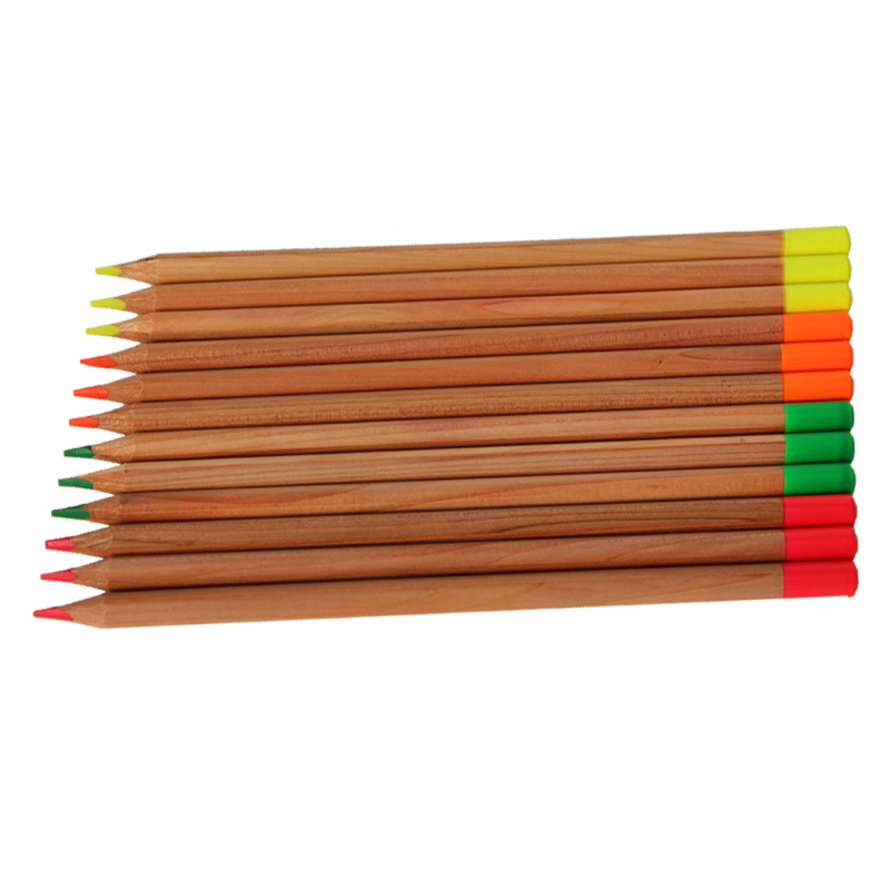 Promotional Eco-Friendly Professional Natural Wooden Coloured Pencil 12 Color Pencils Set With Box