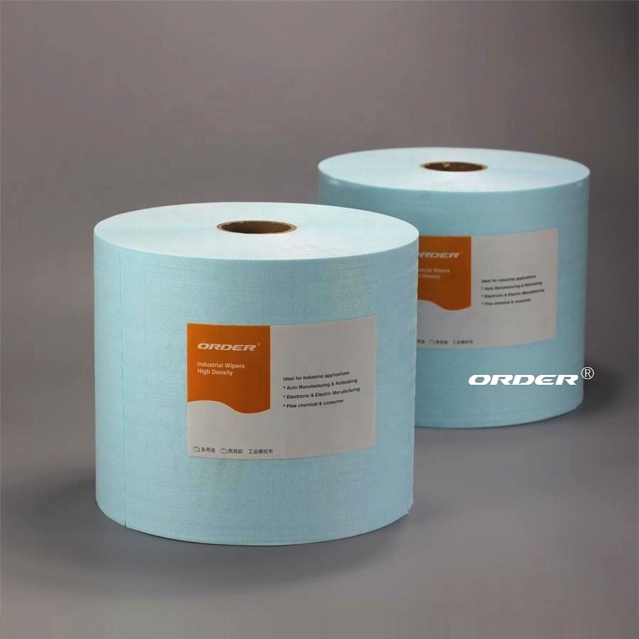 aluminium industry Highly absorbent nonwoven Turquoise Spunlace industrial cleaning roll wipers