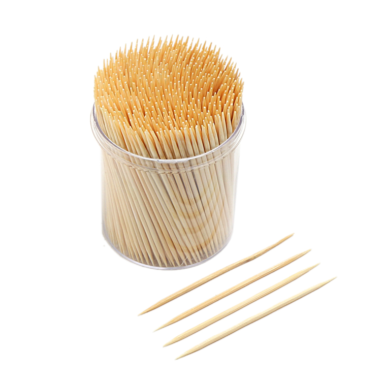 Wholesale bamboo Round Toothpicks Oral Dental Care Holder Barware Portable Camp