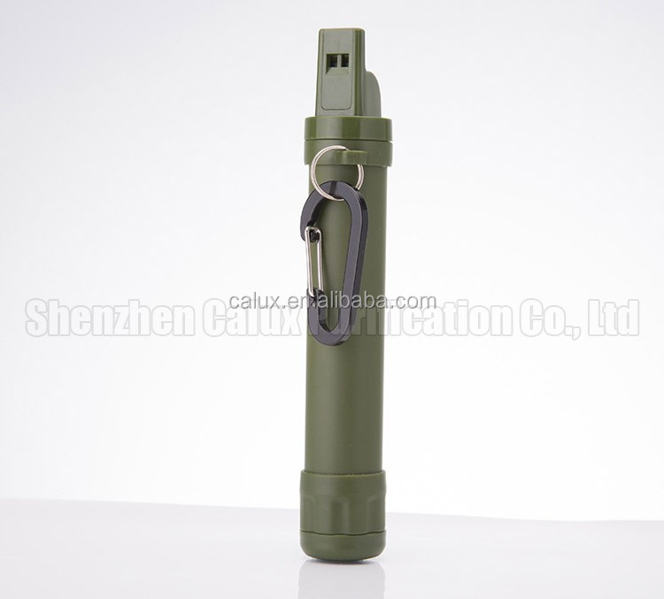 Открытый выживания портативный фильтр для воды соломы bpa бесплатно с компасом и whstle, для кемпинга и походов
