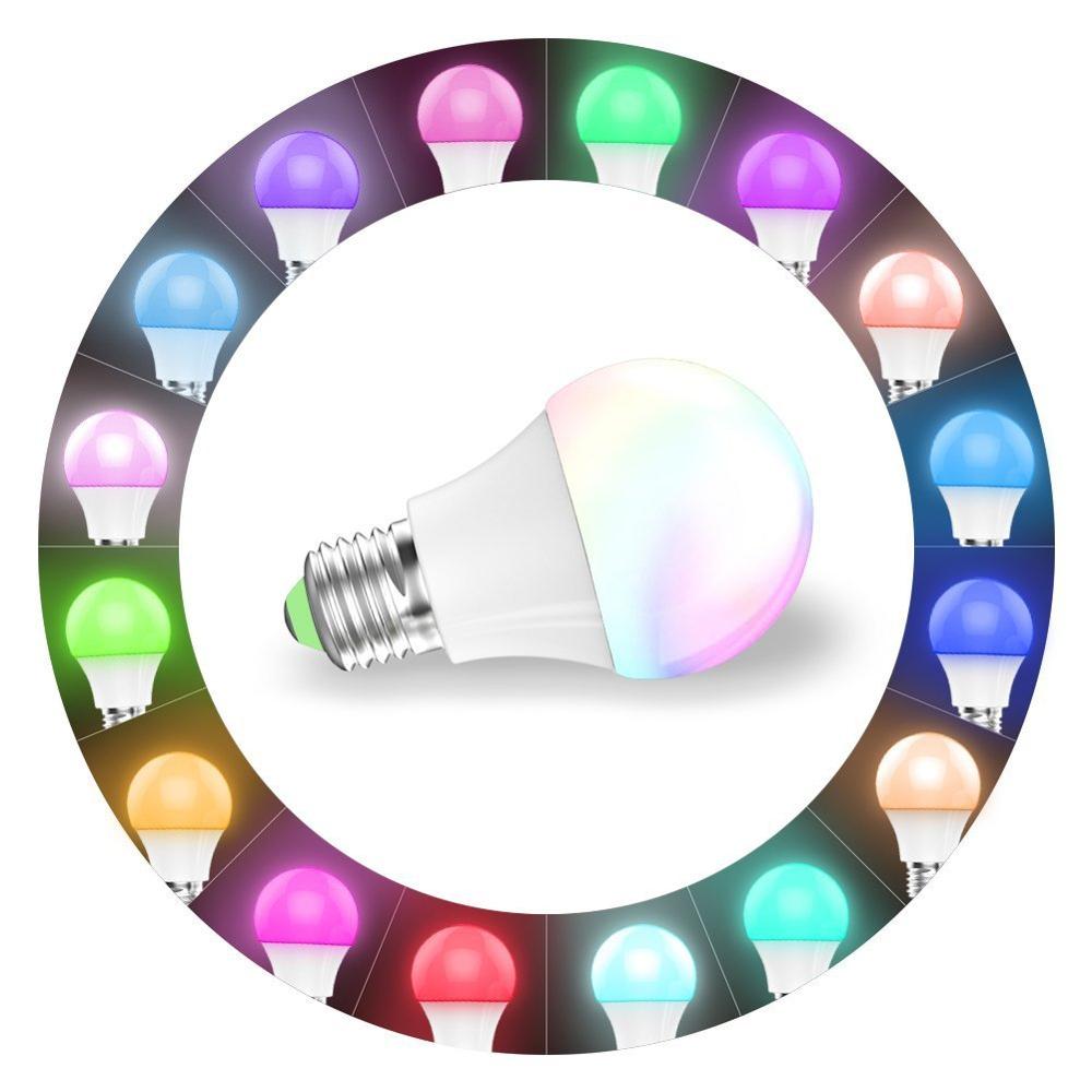 Мини Smart led свет WIFI лампы работать с alexa с дистанционным управлением с помощью app управление звуком RGBW домашние освещение E27 4,5 w 350Lm