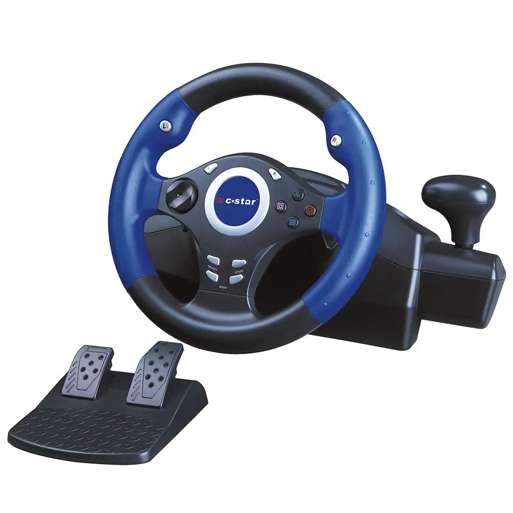 Cstar custom 180 steering angle video game racing gaming steering wheel support for PS3 PS2 PC