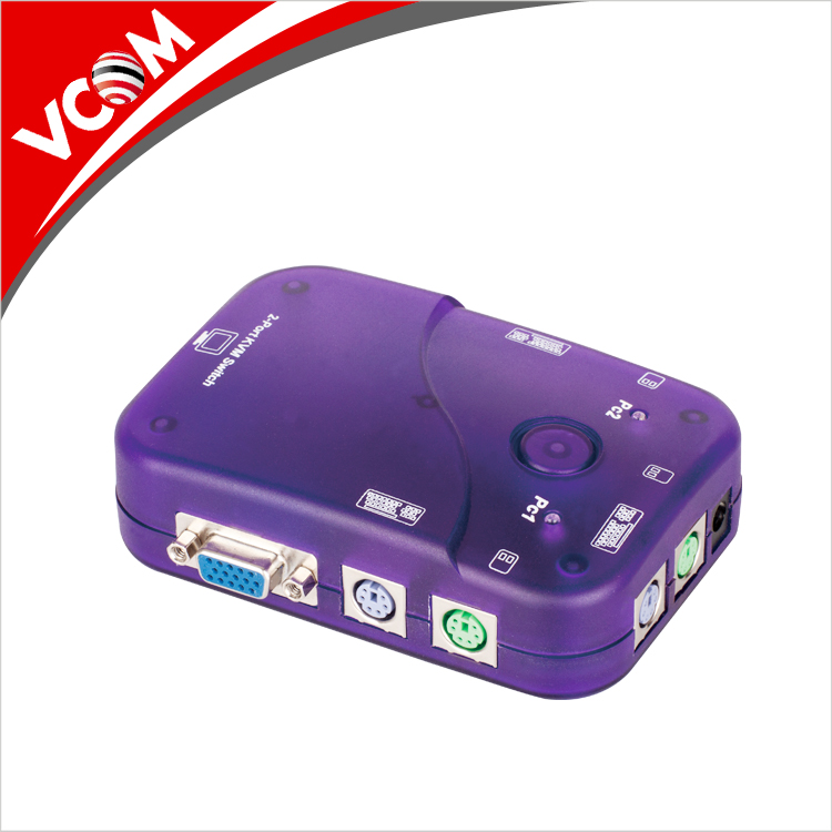 VCOM Высокое качество 1 до 2 порта руководство kvm-переключатель для VGA клавиатуры и мыши
