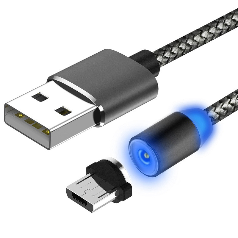 Магнитный кабель 3 в 1 с нейлоновой оплеткой для быстрой зарядки iPhone Micro Usb Type C
