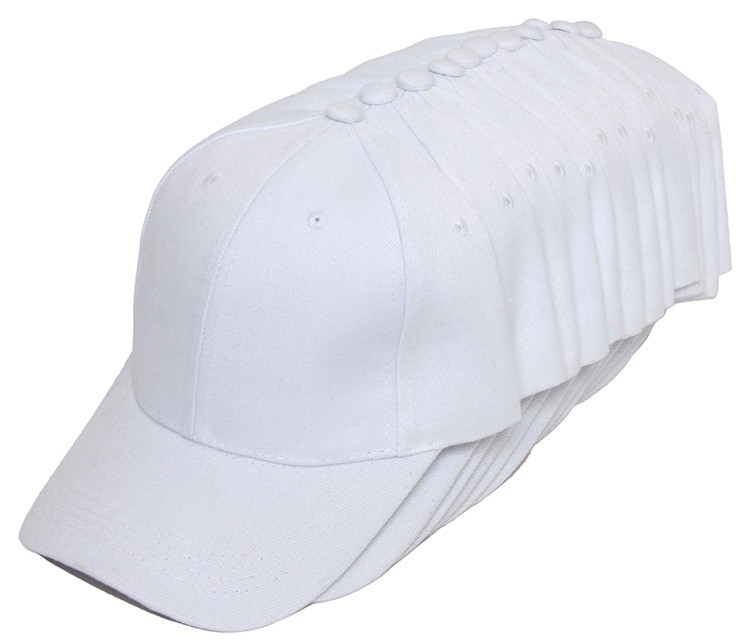 AZO FREE China factory promotional sports cap hats cotton 6-panels blank white baseball cap