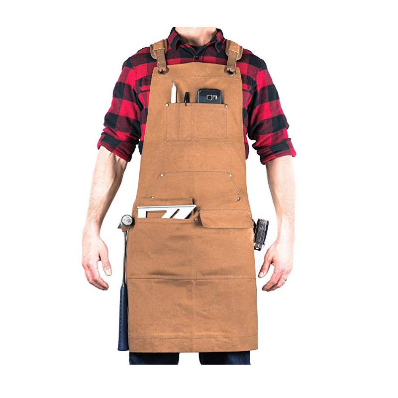 Высокое качество Прочный Heavy Duty Waxed сад холст крест-накрест ремни Рабочий Фартук с инструмент карманы