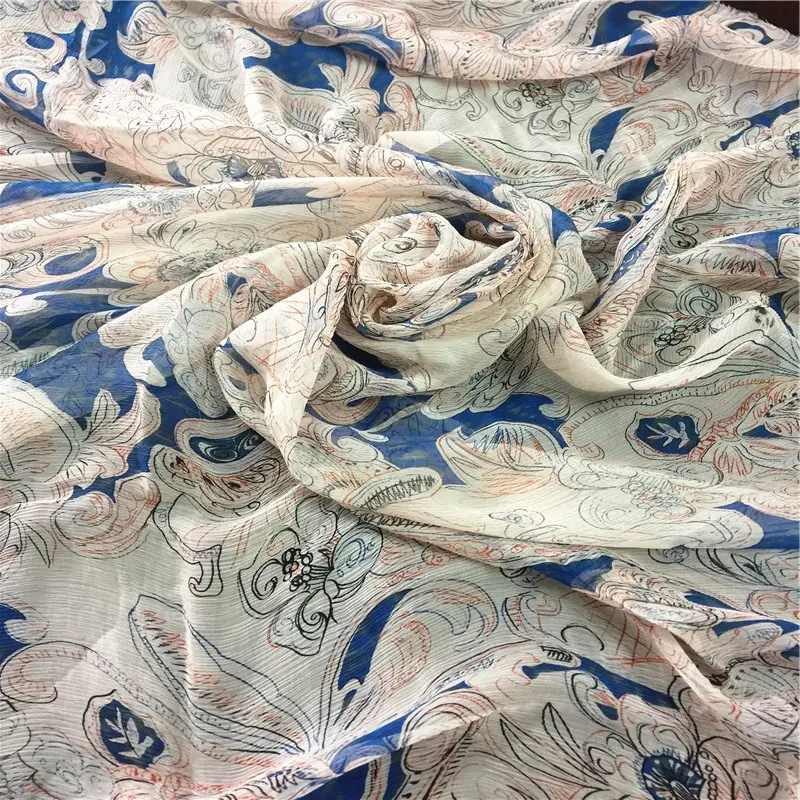 100%silk crepe georgette printing fabric