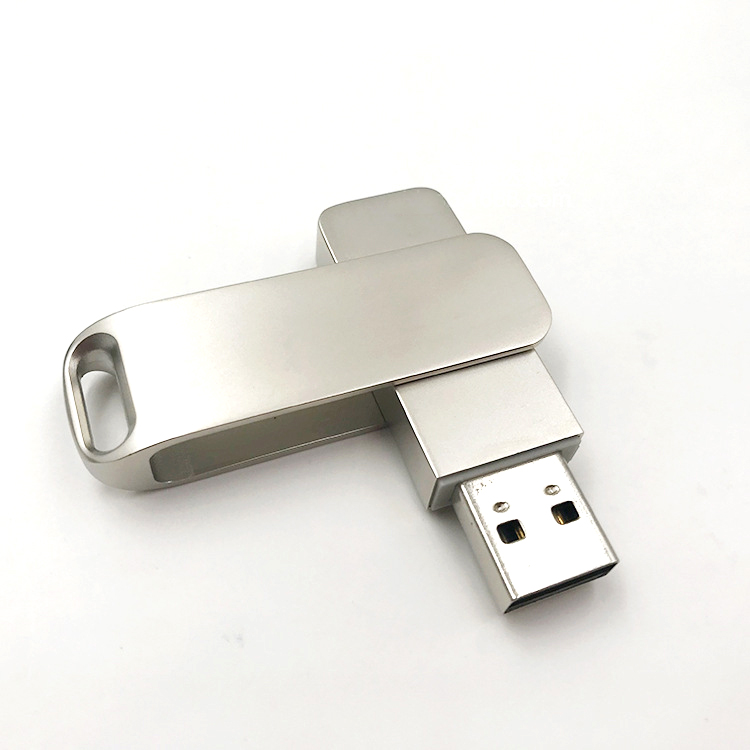 Поворотный USB флеш-накопитель, металлический USB-накопитель USB 2,0, серебристый U-диск 16 ГБ 32 ГБ 64 ГБ 128 ГБ, подарок U-диск