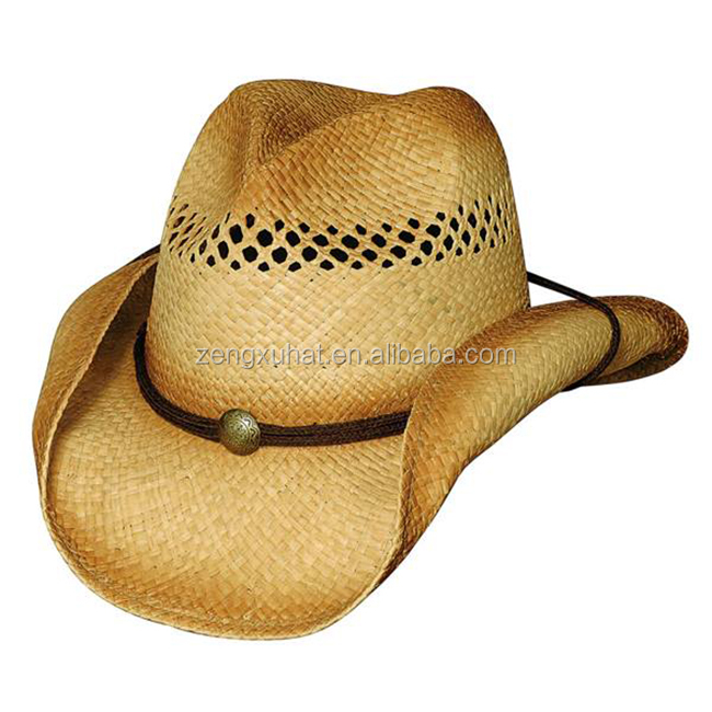 Hot seller custom design adult size unisex western cowboy hat with band and logo printing