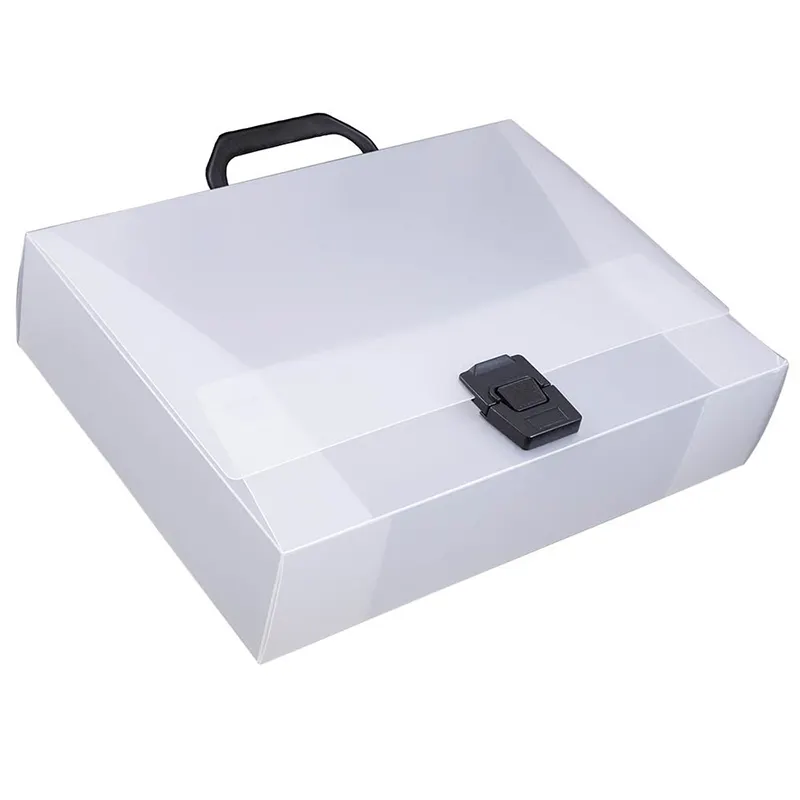 Fashion clear plastic briefcase transparent portfolio document bag with handle