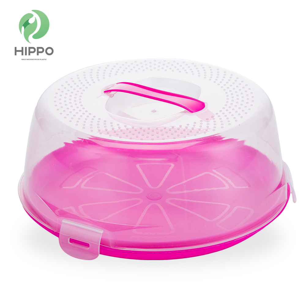 8 inch clear round plastic cake carrier with handle wholesale