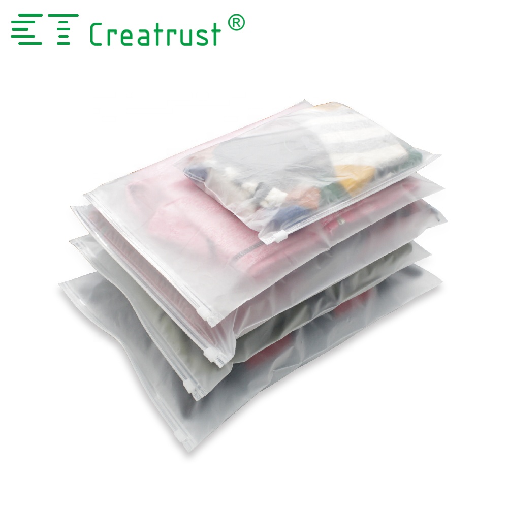 CPE слайдер Ziplock мешки для упаковки матовый мешок с застежкой-молнией для покрова одежды упаковки качества еды