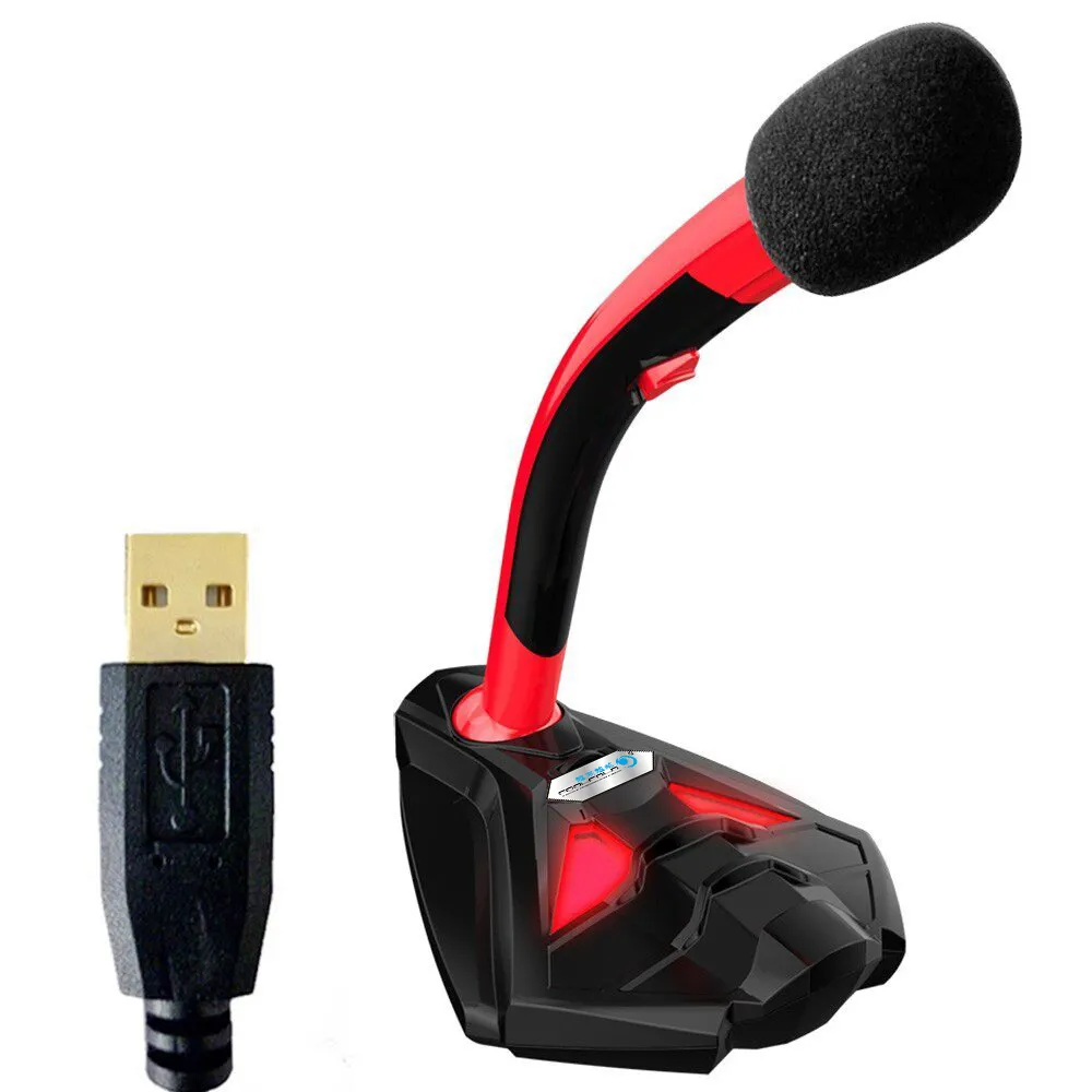 Coolcold Desktop USB Microphone Stand for Computer Laptop PC and PS4 Gaming Mic