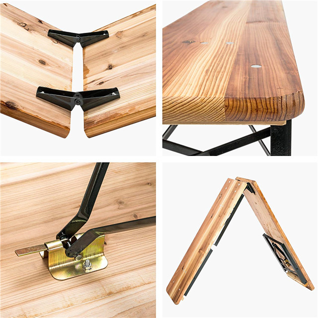 Foldable Wooden Outdoor Furniture Beer Table And Bench Sets For Garden