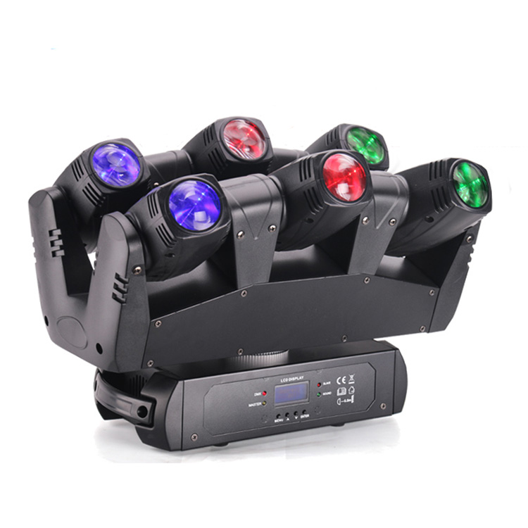 Звуковой активный dmx 6*10 Вт RGBW клубный DJ светодиодный 6 стрелок луч движущийся головной свет