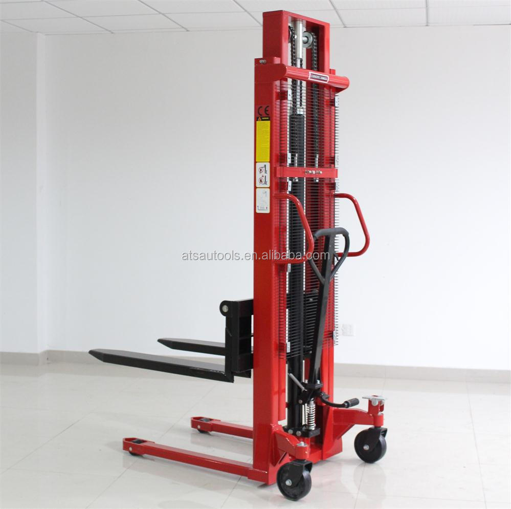 1000KG/1500KG/2000KG Manual Stacker Hydraulic Hand Pallet Stacker with Adjustable Forks CE/ISO