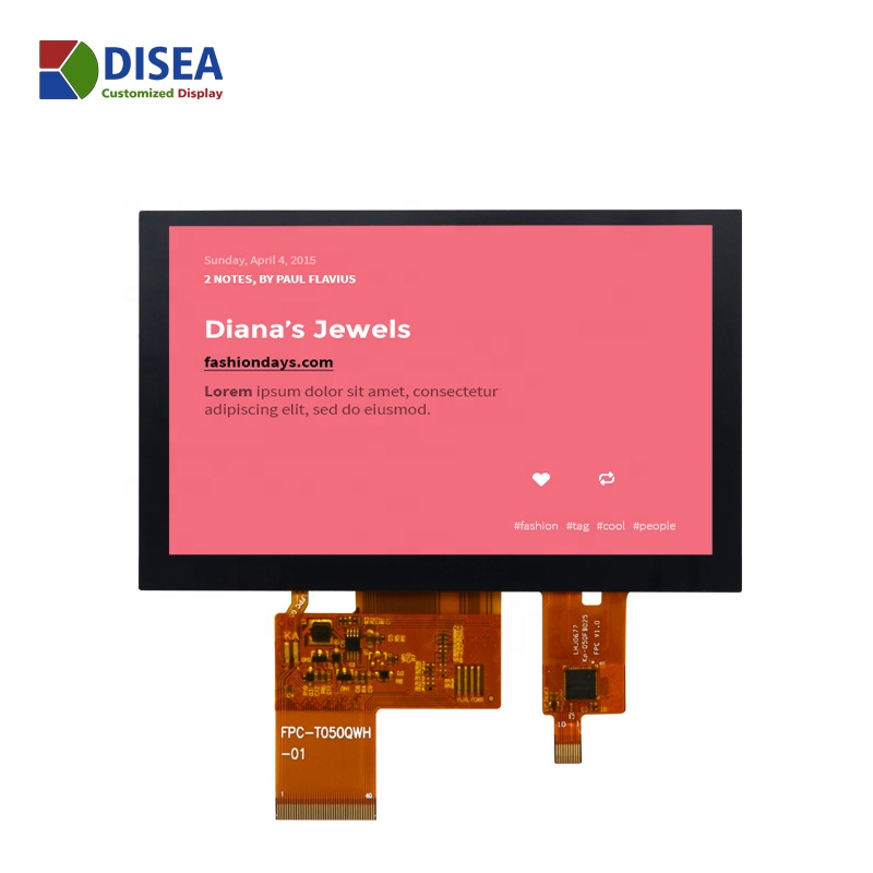 5,0 дюймовый индивидуальный 800(RGB) x480 tft ЖК-дисплей, 24BIT RGB дисплей панель с емкостным сенсорным экраном 5,0 дюйма tft ЖК-модуль