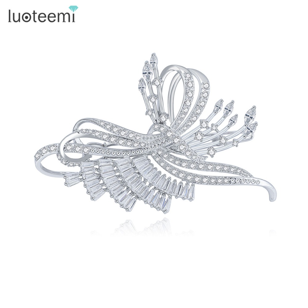 Модное Новое поступление LUOTEEMI, большая женская винтажная Роскошная заколка для волос с фианитами