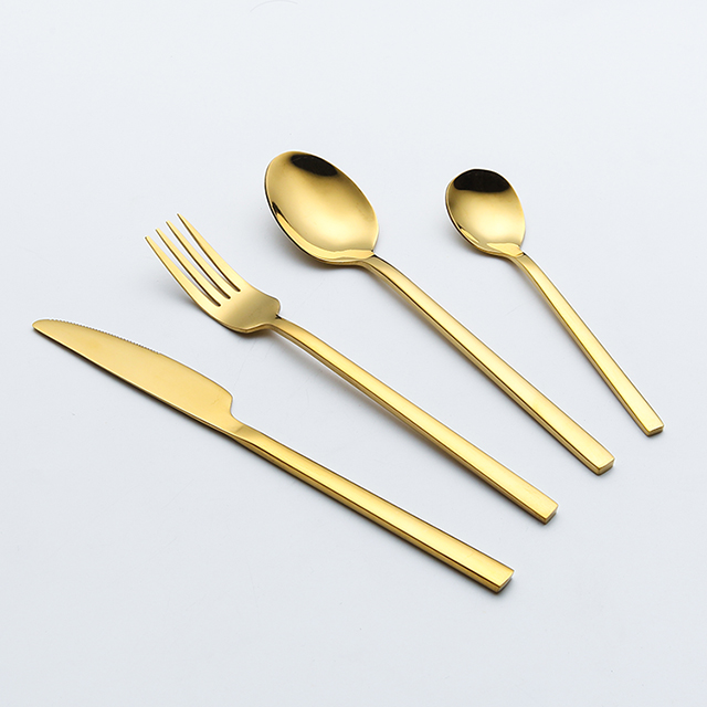 wedding gold cutlery set spoons forks knives stainless steel gold flatware set gold silverware