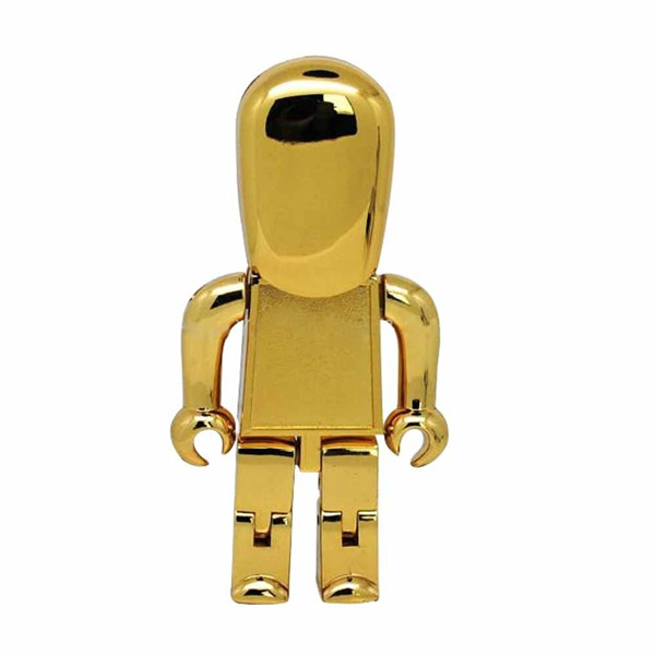 Золотистая серебристая металлическая модель робота 8 ГБ USB 2,0 флэш-карта памяти флэш-накопитель 8 ГБ U-диск бесплатный образец