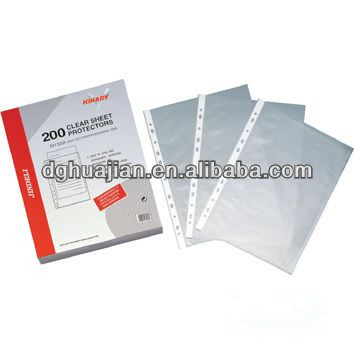 Transparent PP binder sheet protector from Dongguan Manufacture Directly Sales