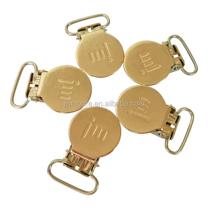 MSC18 Engrave Logo OEM Metal Pacifier Suspender Clip Holder With Round Teeth For Baby Clothes Garment Fitting