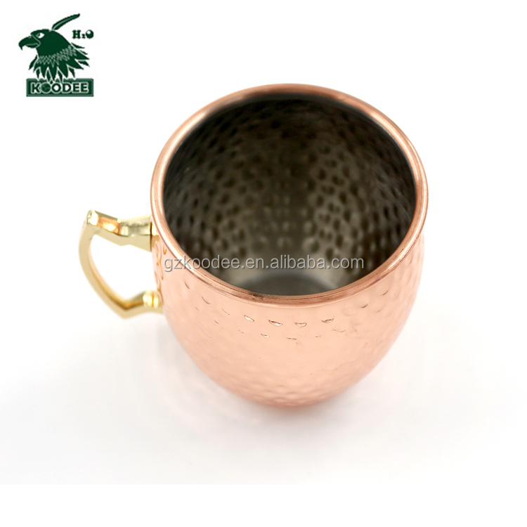 Высокое качество новая горячая забитая твердая Медная кружка 16oz Медная кружка