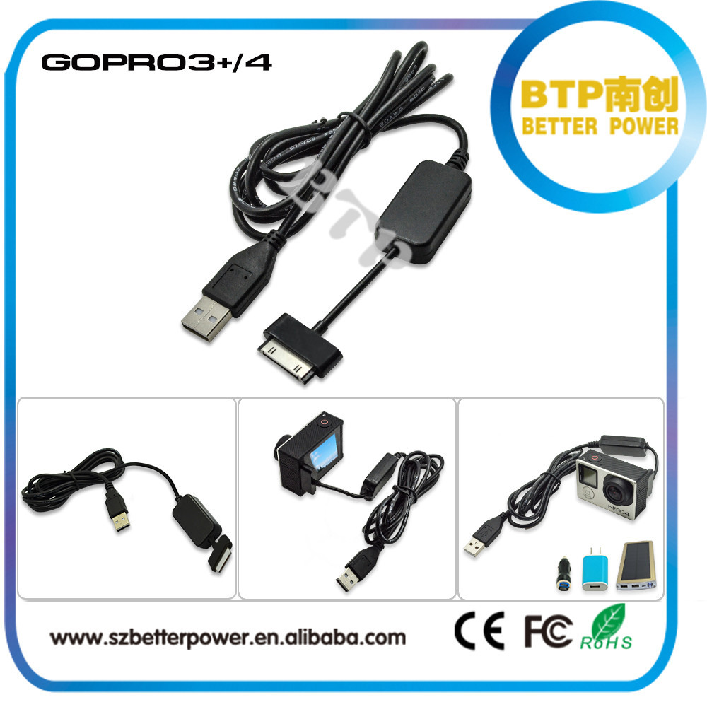 Новое поступление, соединительный кабель постоянного тока для Gopro Hero 4 и 3 + 30pin