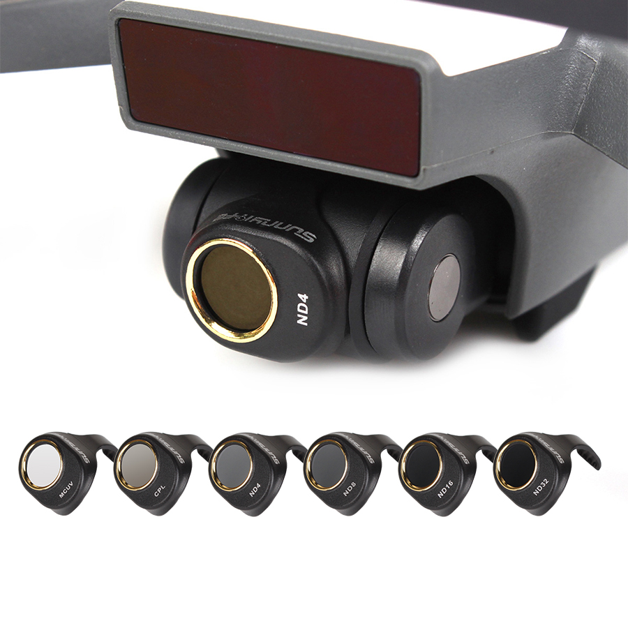 Фильтр объектива камеры Sunnylife CPL MCUV ND4 ND8 ND16 ND32, набор фильтров для DJI SPARK, не влияет на шарнирный подвес, самоосмотр