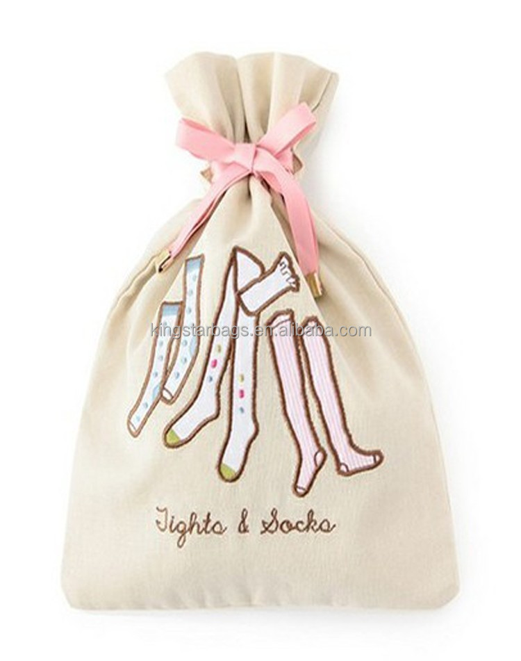 Хлопок drawstring сумка для носки
