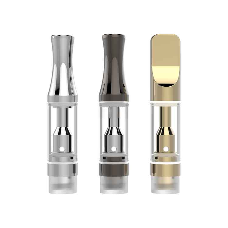 MOQ 100 шт Yarktech 1,0 мл 0,5 мл Золотой Vape картридж пустой. 5 мл КБР стеклянный картридж