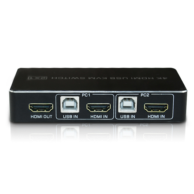 4K KVM переключатель HDMI 2,0 устройство работающее от прикуривателя с 2 портами USB клавиатуры видео мышь автоматический переключатель для ТВ/PC Проектор Монитор игровых консолей