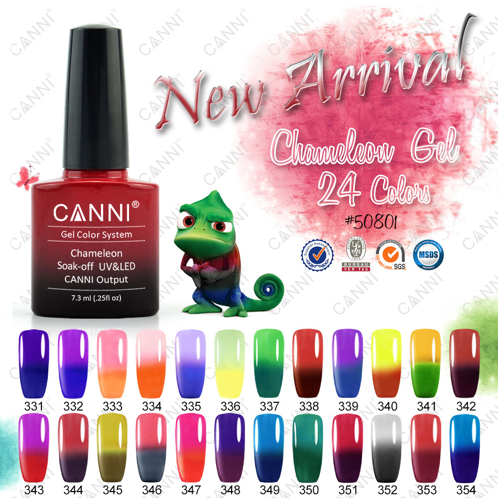 50801 CANNI Хамелеон Гель-лак Фабрика оптовая продажа 7,3 мл три шага изменение цвета температуры термальный гель лак для ногтей